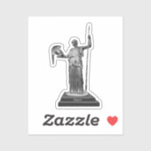 Grayscale Unbroken Bryn Mawr Athena sticker (Vel)