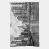 Grayscale van de Chicago River en de Trump Tower Theedoek (Verticaal)