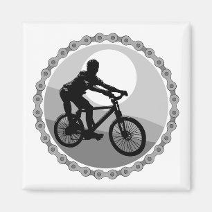 grayscale van de mountainbike magneet