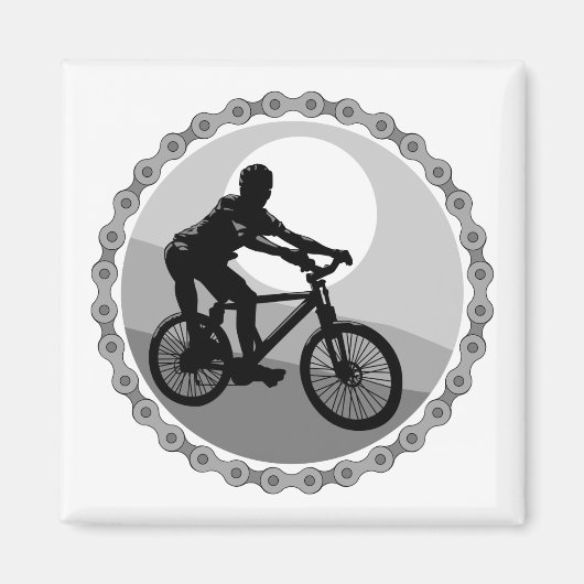 grayscale van de mountainbike magneet (Voorkant)