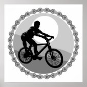 grayscale van de mountainbike poster (Voorkant)