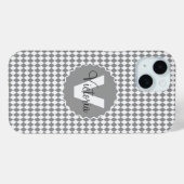Grayscale van het kaakbord met Monogram naam Case-Mate iPhone Case (Achterkant (horizontaal))
