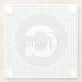Grayscale van het kaakbord met Monogram naam Glazen Onderzetter (Achterkant)