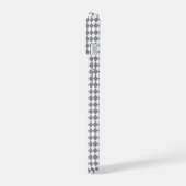Grayscale van het kaakbord met Monogram naam iPhone 15 Case (Linkerkant)