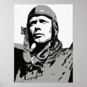 Grayscale-vectorkunst: Charles Lindbergh (18 x 24  Poster (Voorkant)