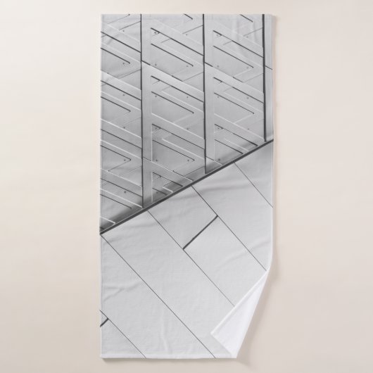 Grayscalefoto van vloeren badhanddoek (Badhanddoek)