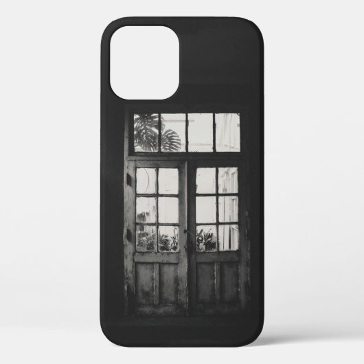GRAYSCHAALFOTO VAN HOUTTEN MET KRACHTIGE GLASDEUR Case-Mate iPhone CASE (Achterkant)