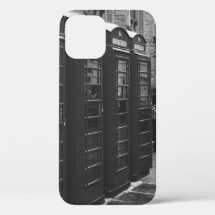GRAYSCHAALFOTO VAN VIER TELEFOONBOOTHEN DIE VERBON Case-Mate iPhone CASE