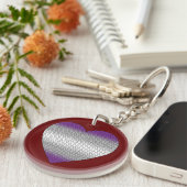 Graysexual Pride Flag Glas in lood Hart Sleutelhanger (Voorkant Rechts)