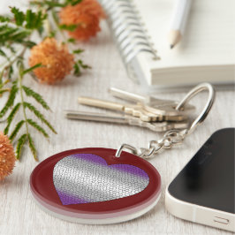 Graysexual Pride Flag Glas in lood Hart Sleutelhanger