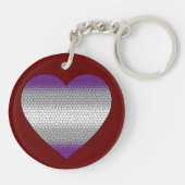 Graysexual Pride Flag Glas in lood Hart Sleutelhanger (Achterkant)