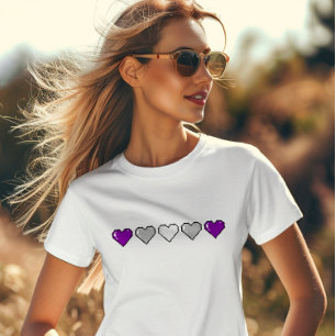 Graysexual vlag Pixel hart T-shirt