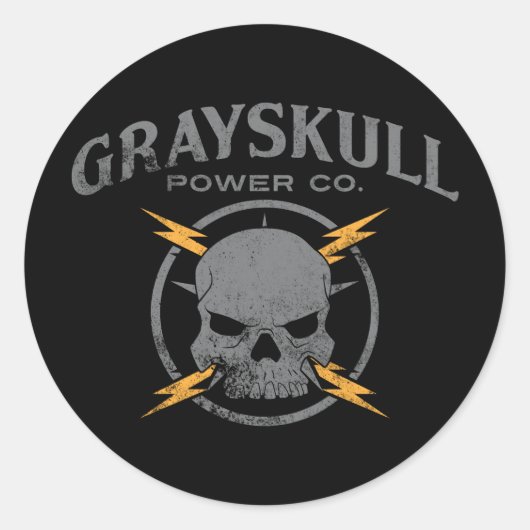Grayskull Power Co. Ronde Sticker (Voorkant)