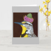 Grayson het westerne meadowlark wenskaart kaart (Gele Bloem)