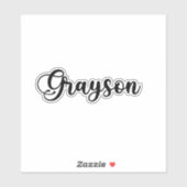 Grayson Naam - Handgeschreven kalligrafie Sticker (Vel)