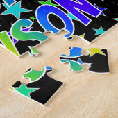 "GRAYSON" voornaam, geun "HAPPY BIRTHDAY" Legpuzzel (Zijkant)