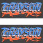 Grayson Vorname Name Graffiti Aufkleber Sticker (Voorkant)
