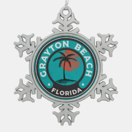Grayton Beach Florida 30A 30 A Emerald Coast Tin Sneeuwvlok Ornament