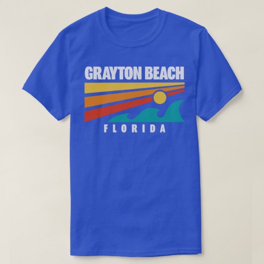 Grayton Beach State Park Florida Retro Waves T-shirt (Design voorkant)