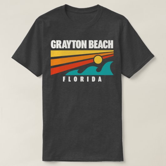 Grayton Beach State Park Florida Retro Waves T-shirt (Design voorkant)