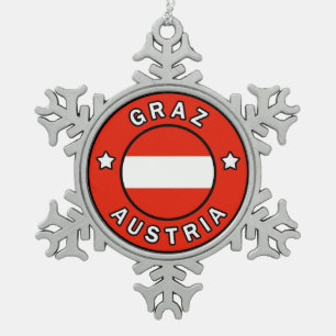 Graz Austria Tin Sneeuwvlok Ornament