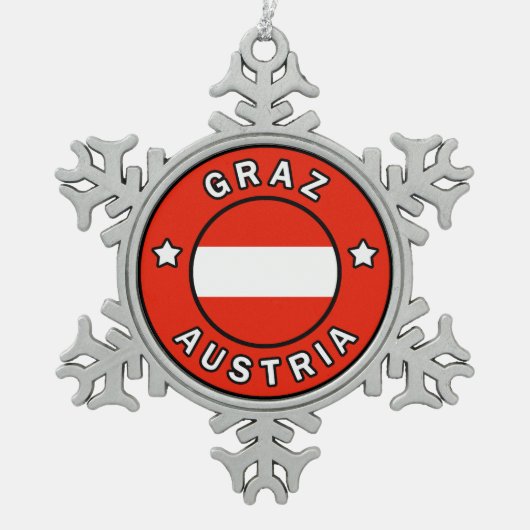 Graz Austria Tin Sneeuwvlok Ornament (Voorkant)