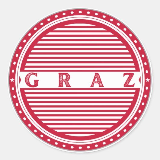 Graz City Pride Emblem – Austria Identity Ronde Sticker (Voorkant)
