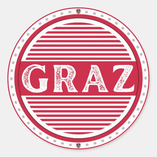 Graz City Pride Emblem – Austrian Identity Ronde Sticker (Voorkant)