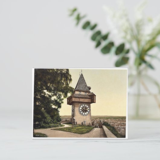 Graz, de klok, Stiermarken, Oostenrijks-Hongaarse  Briefkaart (Staand voorkant)