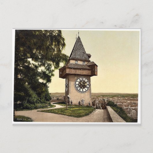 Graz, de klok, Stiermarken, Oostenrijks-Hongaarse  Briefkaart (Voorkant)