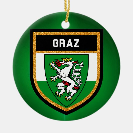 Graz Flag Keramisch Ornament (Voorkant)