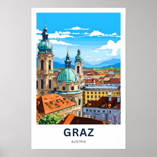 Graz Oostenrijk Reisprint Poster (Voorkant)