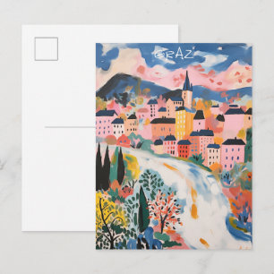 Graz Oostenrijk Reizen Stad Schilderen Esthetisch Briefkaart