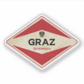 Graz Oostenrijk Vintage Sticker (Voorkant)