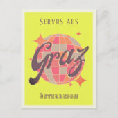Graz Österreich Oostenrijk neon disco Briefkaart (Voorkant)