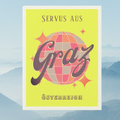 Graz Österreich Oostenrijk neon disco Briefkaart