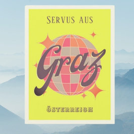 Graz Österreich Oostenrijk neon disco Briefkaart