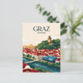 Graz Silhouette Oostenrijk Briefkaart (Staand voorkant)
