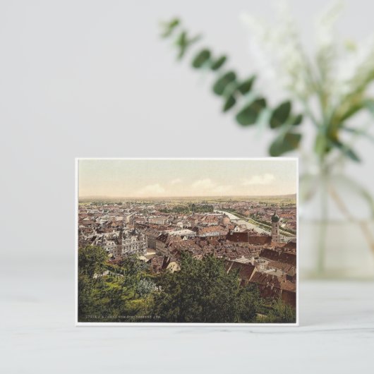 Graz, uitzicht van de Schlossberg, Stiermarken, Au Briefkaart (Staand voorkant)