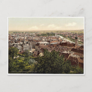 Graz, uitzicht van de Schlossberg, Stiermarken, Au Briefkaart