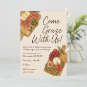 Graze With Us Charcuterie Bord Partij Uitnodiging (Staand voorkant)