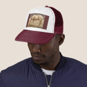 grazend palomino paard trucker pet (In situ)