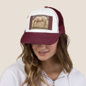 grazend palomino paard trucker pet (In situ)
