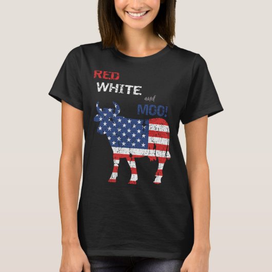 Grazende boer 4 juli koe t-shirt (Voorkant)