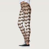 Grazende bruine paarden Dierlijke Leggings (Links)