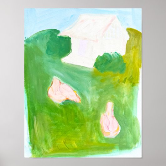 Grazende Kippen Poster (Voorkant)