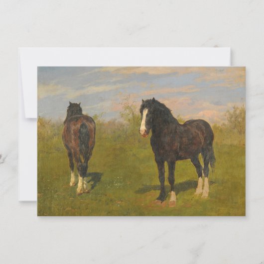 Grazende paarden (door Rosa Bonheur) Kaart (Voorkant)