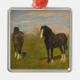 Grazende paarden (door Rosa Bonheur) Metalen Ornament