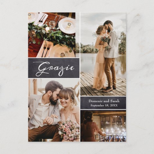 Grazie Aangepast fotokleurenbord Aankondigingskaart (Voorkant)