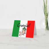 Grazie Bedankt Italiaanse Chef op Italiaanse vlag (Voorkant)